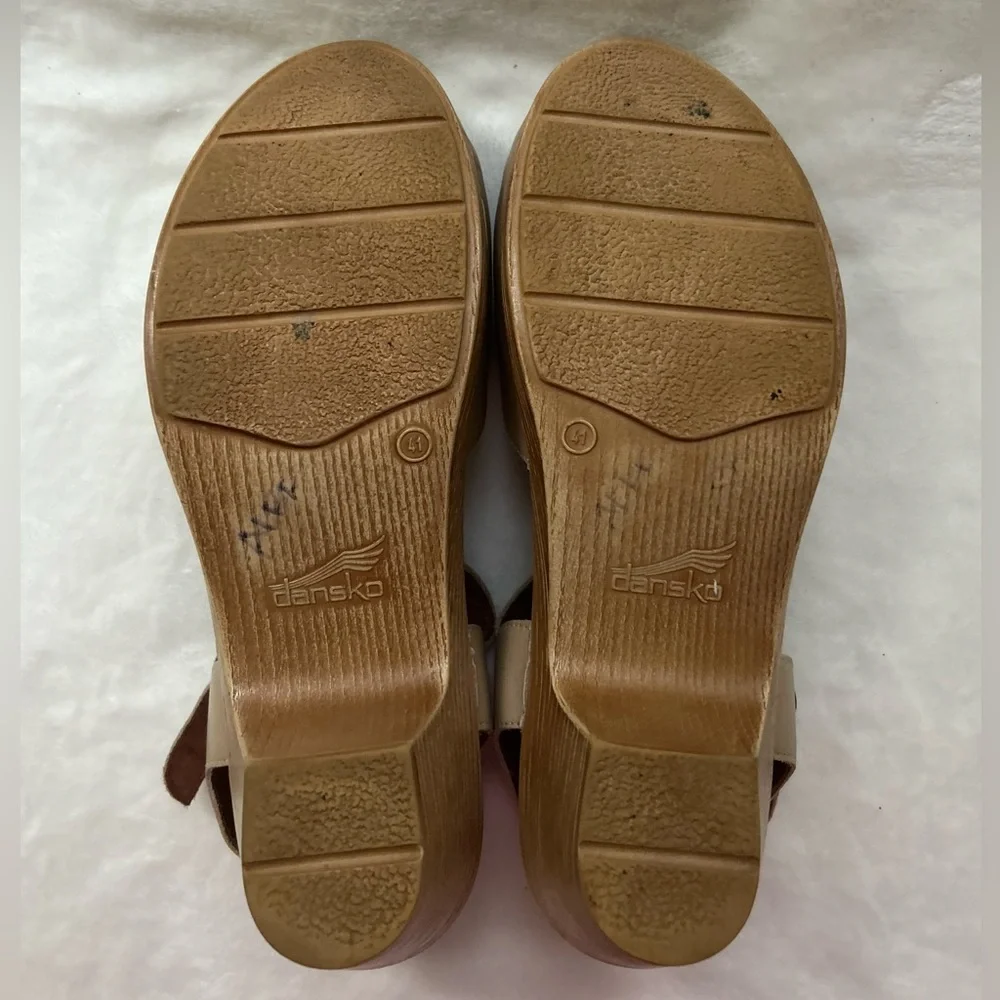 Dansko Tan Leather Mary Jane Clogs - Picture 12 of 14